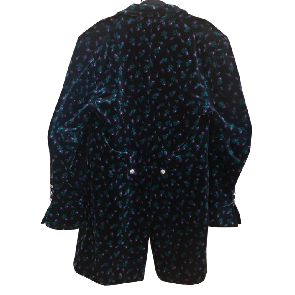 Anna Sui vintage velvet floral coat Goth Grunge Punk Mid 90's - Picture 2 of 5